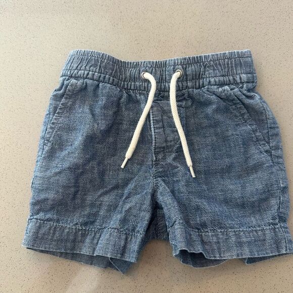 GAP Other - Baby Gap Blue Chambray Pull-on Denim Style Shorts Elastic Waistband Size 12-18 M